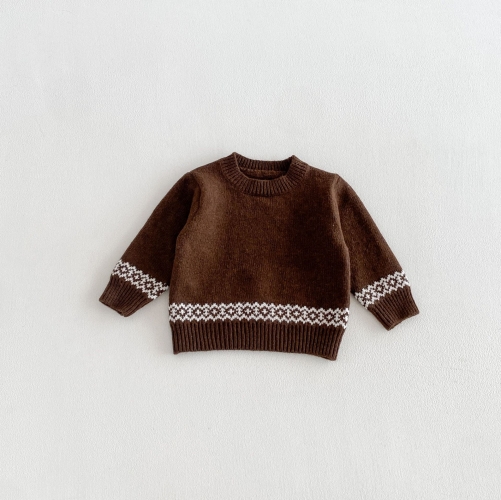 New Arrival Winter and Autumn Infant Baby Kids Long Sleeves Knitted Jacquard Pattern Sweater Wholesale